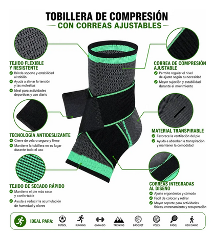 Tobillera FOOTUP  Ajustable Compresion Soporte Esguince Lesiones